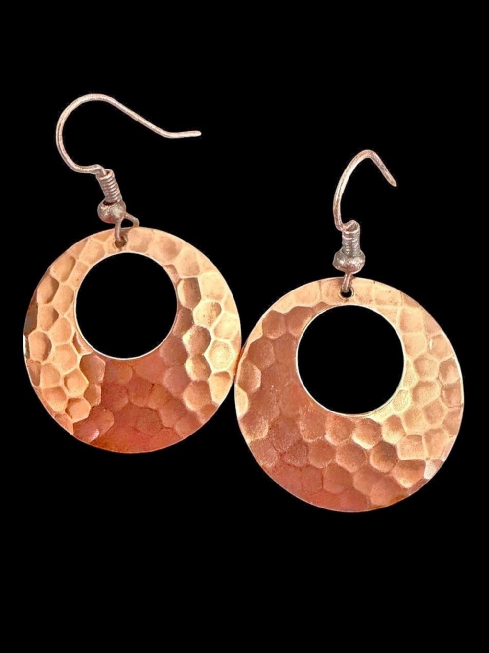 Hammered Copper Earrings, NWOT.
